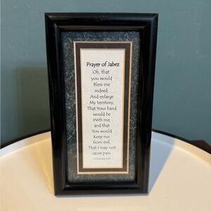 Elegant Black Framed Prayer of Jabez Table Easel Accent 1 Chronicles 4:10